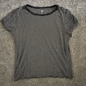 Black and White Striped Women's Top